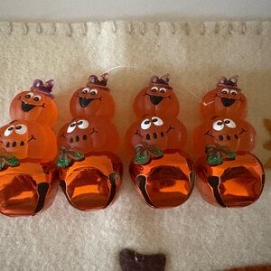 Halloween Pumpkin Bell Ornaments - Orange